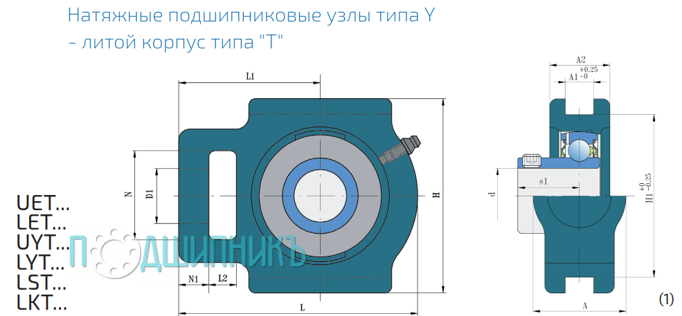 Чертеж и размеры UYT 209 2S от FKL