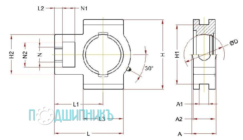 Схема и чертеж UCT 205 BHTS 2RS VT 250-280 от BECO