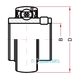 Схема и чертеж UC 214 BSS 2RS от BECO