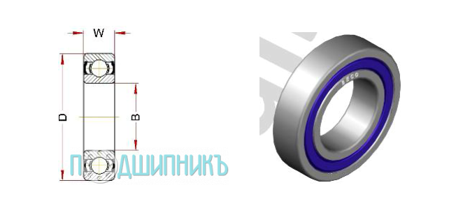Схема и чертеж 61811 BSS 2RS NSF H1 от BECO