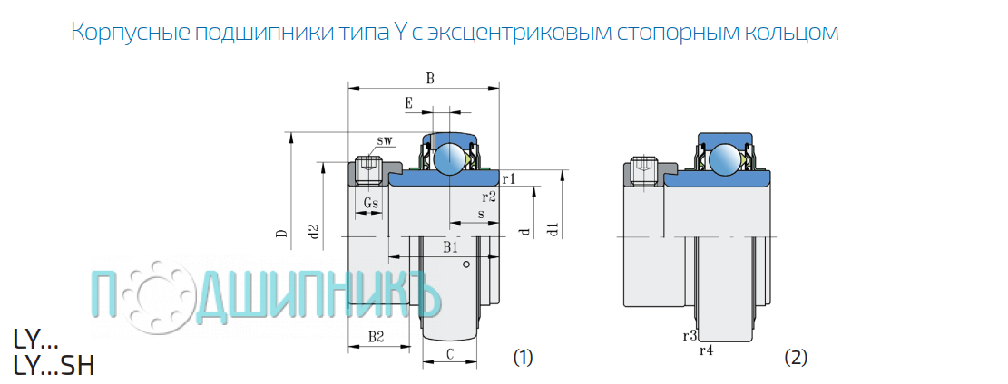 Сводная таблица присоединительных размеров LY 206 2F.SH от FKL