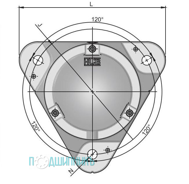 Габаритные размеры 722511 от HCB - 50 мм