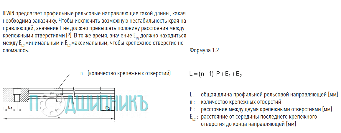 Длина рельса профильных направляюищих