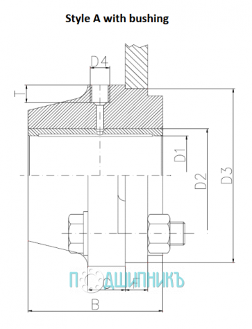 Схема и чертеж DIN 503 A 100 от PTI