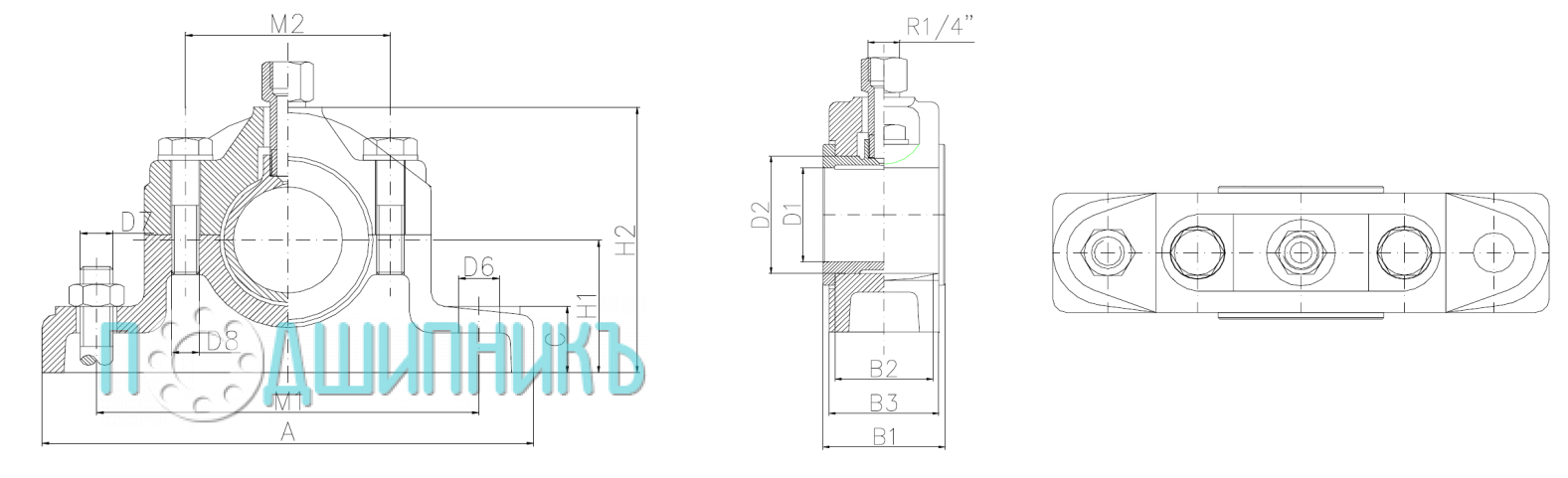 Схема и чертеж DIN 505 L 80 от PTI