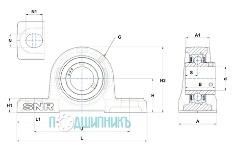 Схема и чертеж UCP 203 от SNR