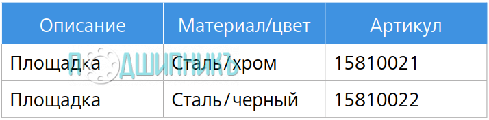 Характеристики Угловая площадка Suspa Liftline 15810022