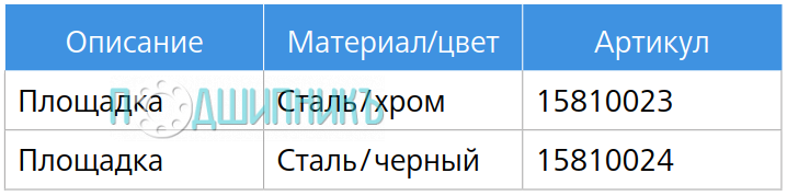 Характеристики Угловая площадка Suspa Liftline 15810023