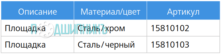 Характеристики Угловая площадка Suspa Liftline 15810103