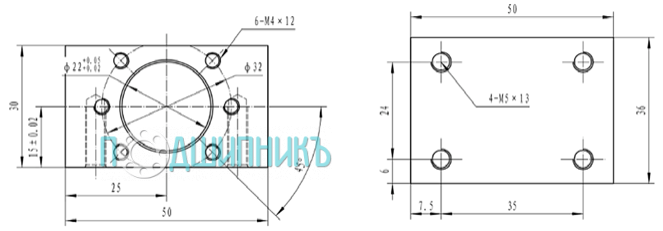 ГГабаритные размеры гайка DSG1204 от TECHNIX